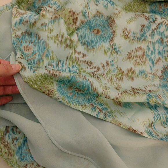 Loft Turquoise & Blue Cap Sleeves Dress - Picture 6 of 6